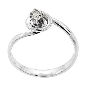 Περίτεχνο μονόπετρο δαχτυλίδι σε λευκόχρυσο 18 καράτια και διαμάντι 0.16ct. RD20308