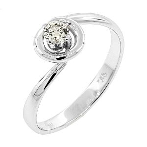 Περίτεχνο μονόπετρο δαχτυλίδι σε λευκόχρυσο 18 καράτια και διαμάντι 0.16ct. RD20308