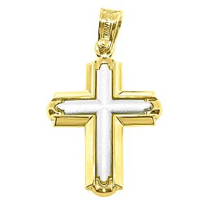 Χρυσός μασίφ σταυρός ΤΡΙΑΝΤΟΣ σε 18 καράτια. CRA0741