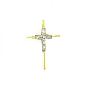 Ιδιαίτερος χειροποίητος χρυσός σταυρός 18 καρατίων με διαμάντια. CRK7158
