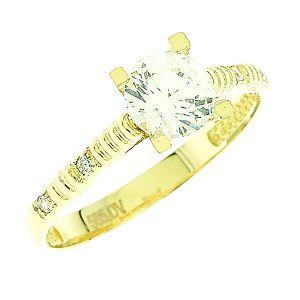 Χρυσό δαχτυλίδι μονόπετρο με ζιργκόν σε 14 καράτια RZ8341