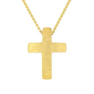 Χρυσός χειροποίητος ανδρικός σταυρός μασίφ σε 14 καράτια. CRA9089