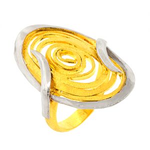 Χρυσό χειροποίητο δαχτυλίδι σπείρα σε 18 καράτια. RK3402