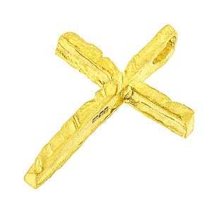 Χειροποίητος ματ χρυσός σταυρός με ιδιαίτερο σχεδιασμό σε 18 καράτια.CRA0787