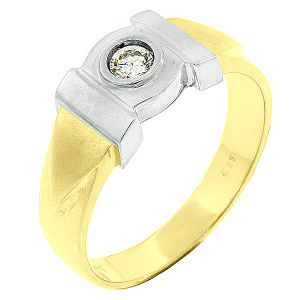 Ανδρικό δαχτυλίδι σε λευκό και κίτρινο χρυσό 14 καρατίων. RA1220
