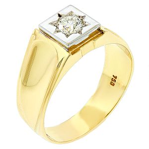 Χρυσό ανδρικό δαχτυλίδι σε 18 καράτια με διαμάντι 0.32ct. RA1253