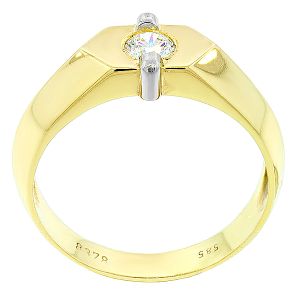 Χρυσό κομψό ανδρικό δαχτυλίδι σε 14 καράτια με ζιργκόν. RA1225