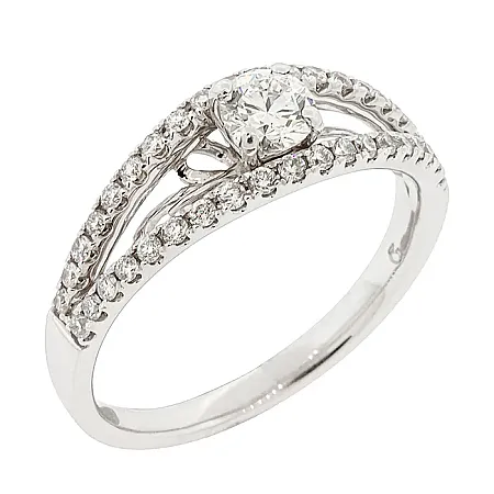 Μονόπετρο δαχτυλίδι 18Κ με διαμάντι 0.27ct και πλαϊνά 0.27ct. RD2299