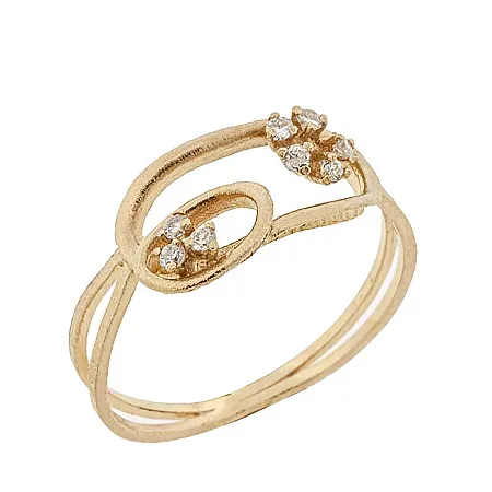 Χειροποίητο ιδιαίτερο δαχτυλίδι χρυσό σε 14 καράτια με διαμάντια. RK16543