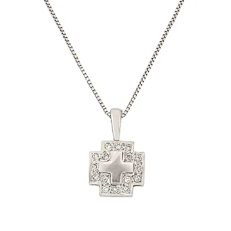 Λευκόχρυσος σταυρός με διαμάντια 0.10ct σε 18 καράτια.CR02645