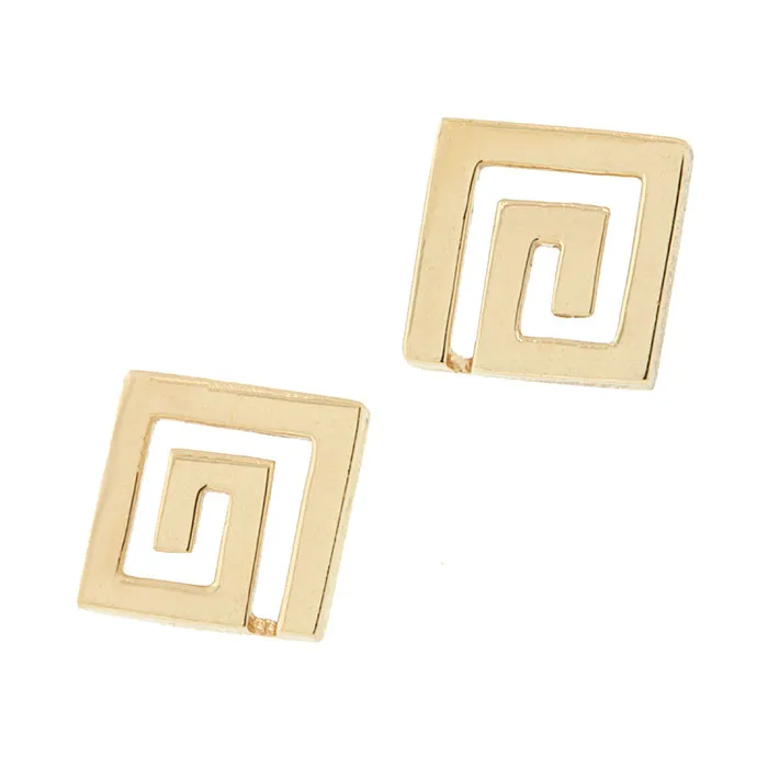 Χρυσά καρφωτά σκουλαρίκια μαίανδροι σε 14K. SK18328