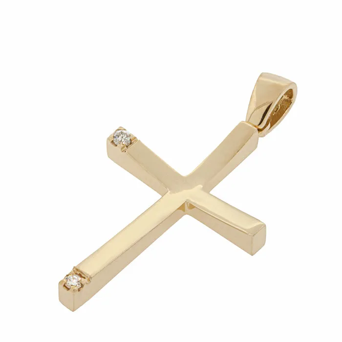 Xρυσός σταυρός με διαμάντια 0.04ct σε 18 καράτια. CR018691