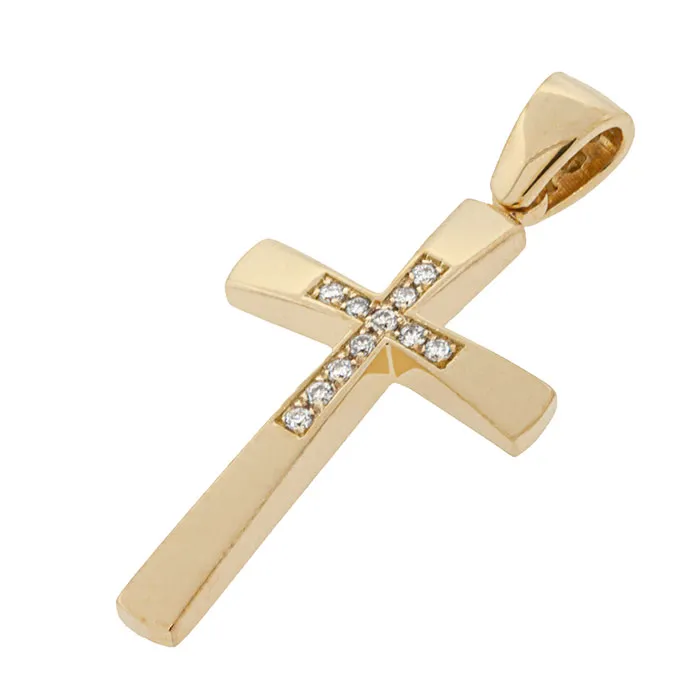 Xρυσος σταυρός με διαμάντια 0.06ct σε 18 καράτια. CR018692