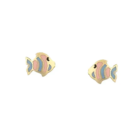 Χρυσά καρφωτά σκουλαρίκια ψαρακια 5.0mm 14Κ. SK12039