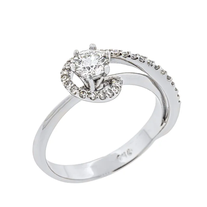 Μονόπετρο δαχτυλίδι 18κ με διαμάντι GIA 0.48ct και πλαϊνά 0.13ct. RD19895
