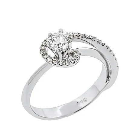 Μονόπετρο δαχτυλίδι 18κ με διαμάντι GIA 0.48ct και πλαϊνά 0.13ct. RD19895