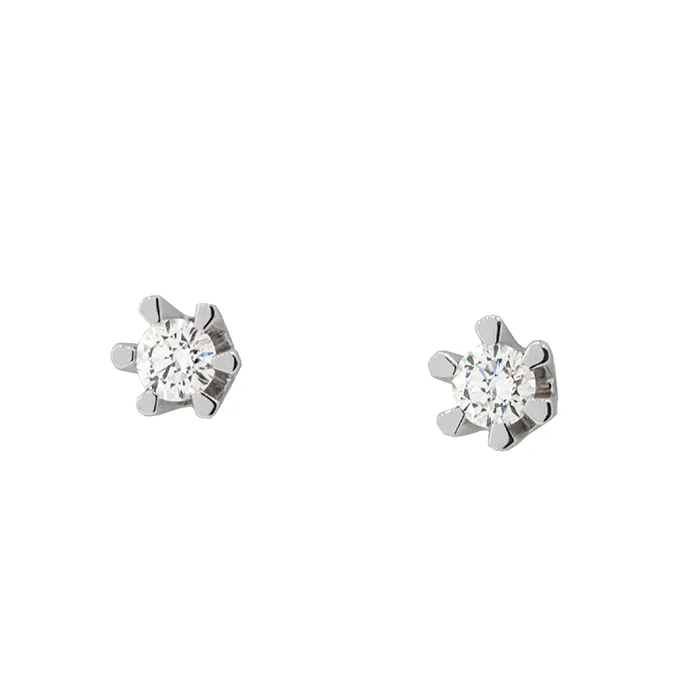 Σκουλαρίκια λευκόχρυσα με διαμάντια 0.22ct σε 18 καράτια. SK20115