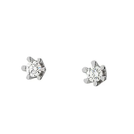 Σκουλαρίκια λευκόχρυσα με διαμάντια 0.22ct σε 18 καράτια. SK20115