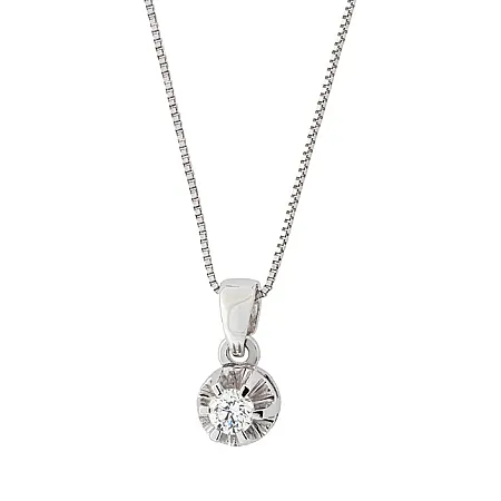 Μενταγιόν με διαμάντι 0.18ct D VVS2 σε λευκόχρυσο 18 καράτια. MD20126