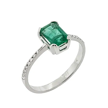 Εντυπωσιακή ροζέτα με σμαράγδι 0.97ct και διαμάντια σε 18 καράτια. RL18833