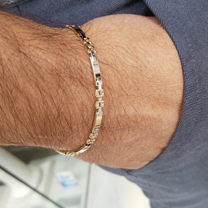 Χειροπέδα δίχρωμη σπαστή σε 3.4mm 14 καράτια.BRA15361