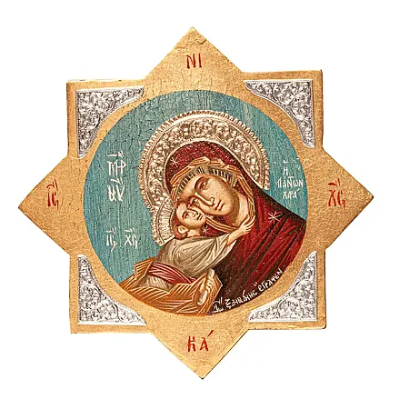 Ασημένια εικόνα της  Παναγιας με διαστάσεις 32cmΧ32cm. S18134