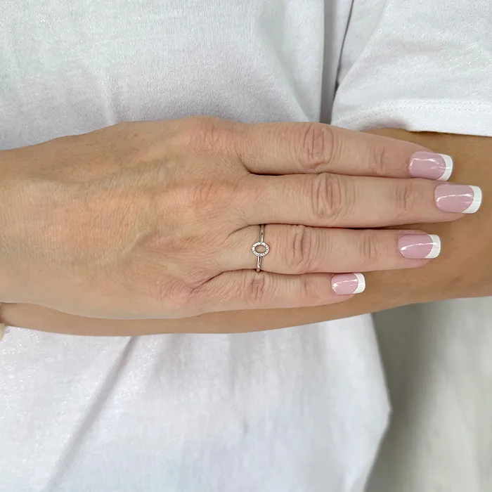 Δαχτυλίδι λευκόχρυσο 14Κ με διαμάντια 0.04ct. RD21273