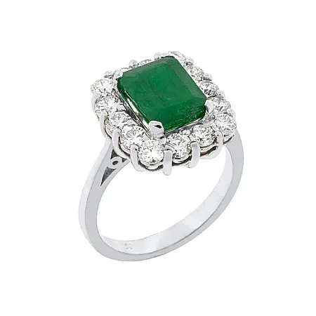 Εντυπωσιακή ροζέτα με σμαράγδι 2.76ct και διαμάντια σε 18 καράτια.RL10267