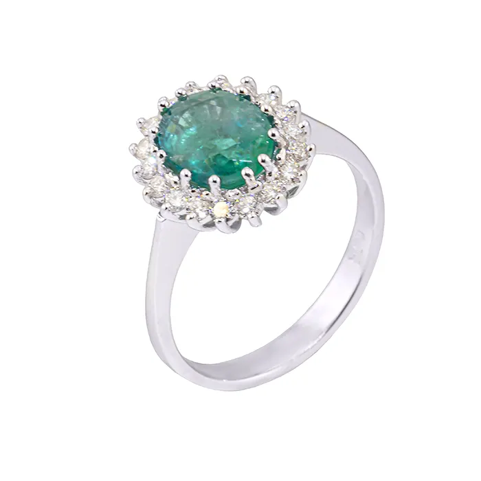 Εντυπωσιακή ροζέτα με σμαράγδι 1.81ct και διαμάντια σε 18 καράτια | Million Diamonds