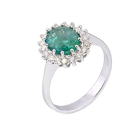 Εντυπωσιακή ροζέτα με σμαράγδι 1.81ct και διαμάντια σε 18 καράτια | Million Diamonds