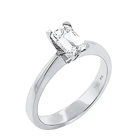 Μονόπετρο δαχτυλίδι 18 καράτια με διαμάντι Emerald cut 1.01ct. RD19650