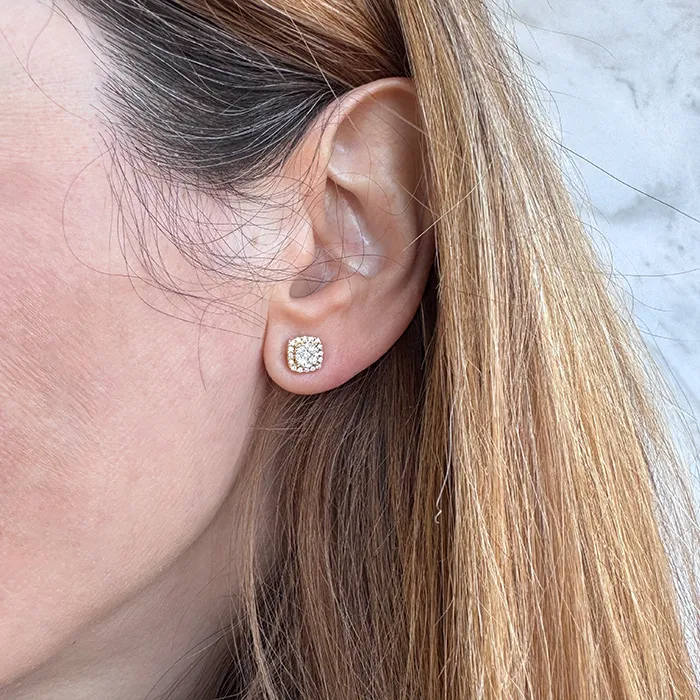 Σκουλαρίκια με διαμάντια 0.46ct σε κίτρινο χρυσό 18 καράτια. SK21996