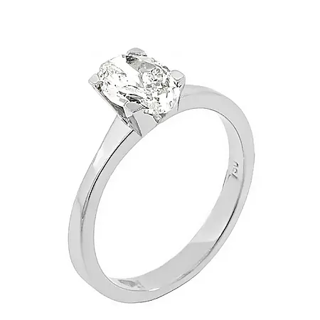 Δαχτυλίδι μονόπετρο με lab grown oval diamond 1.06ct E VVS2 με πιστοπoίηση HRD σε λευκόχρυσο 18 καράτια.