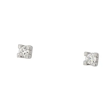 Μονόπετρα σκουλαρίκια με διαμάντια 0.16ct σε λευκόχρυσο 18K. SK21846