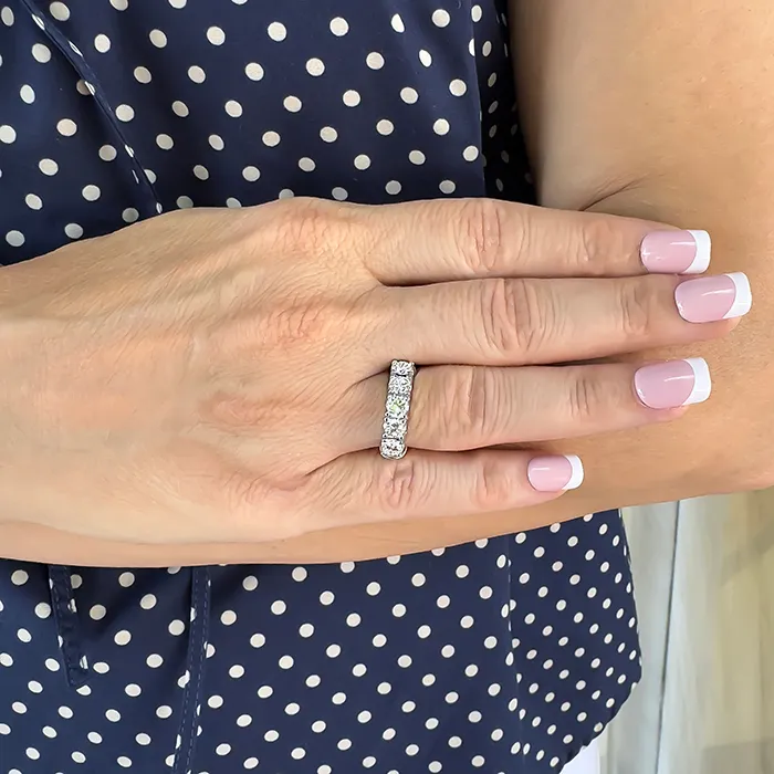Δαχτυλίδι Σειρέ Λευκόχρυσο 18K με 5 Διαμάντια 1.35ct. RL22773