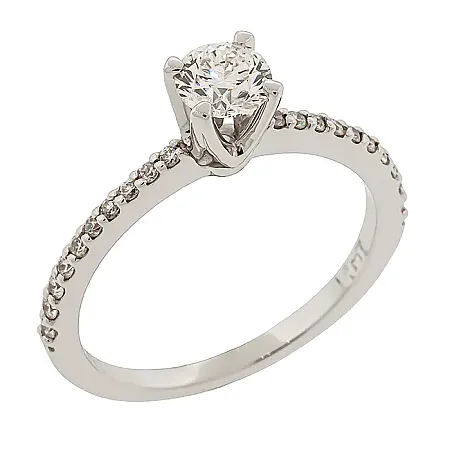 Δαχτυλίδι από Λευκόχρυσο 18Κ με Μπριγιάν 0.40ct GIA E VVS2 στα πλαϊνά, διαμάντια 0.15ct. RD23067