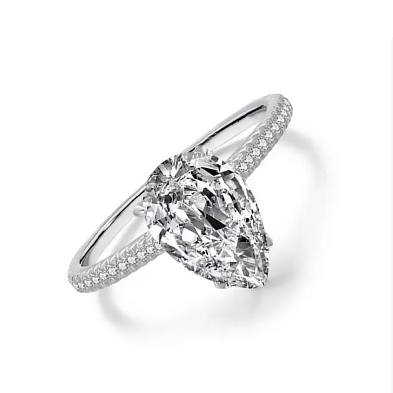 Δαχτυλίδι Λευκόχρυσο 18Κ με Lab Grown Pear Diamond 1.08ct E VVS2 με πιστοποίηση HRD | Million Diamonds