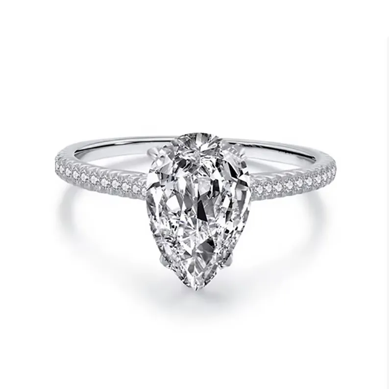 Δαχτυλίδι Λευκόχρυσο 18Κ με Lab Grown Pear Diamond 1.08ct E VVS2 με πιστοποίηση HRD | Million Diamonds