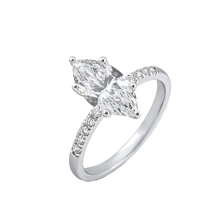 Δαχτυλίδι 18Κ λευκός χρυσός με Lab Grown Diamonds Marquise 1.88ct G VVS2 με πιστοποίηση IGI.