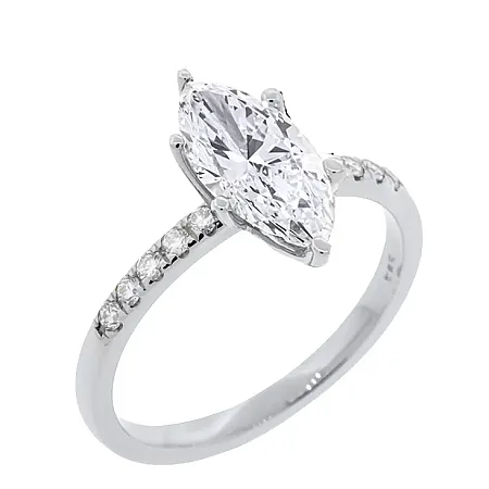 Δαχτυλίδι 18Κ λευκός χρυσός με Lab Grown Diamonds Marquise 1.88ct G VVS2 με πιστοποίηση IGI.