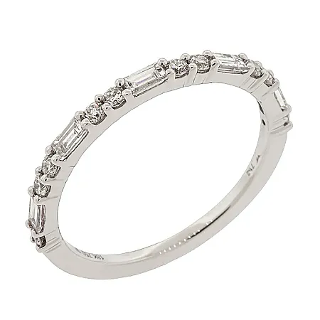 Λευκόχρυσο Δαχτυλίδι 18K με Διαμάντια Brilliant & Baguette 0.44ct. RL23412