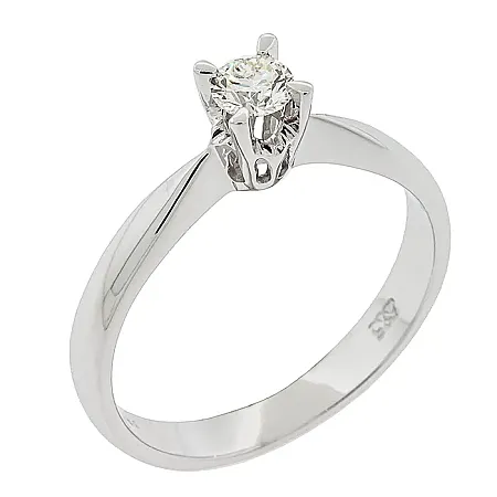 Λευκόχρυσο μονόπετρο σε 14Κ με διαμάντι 0.19ct. RD23657