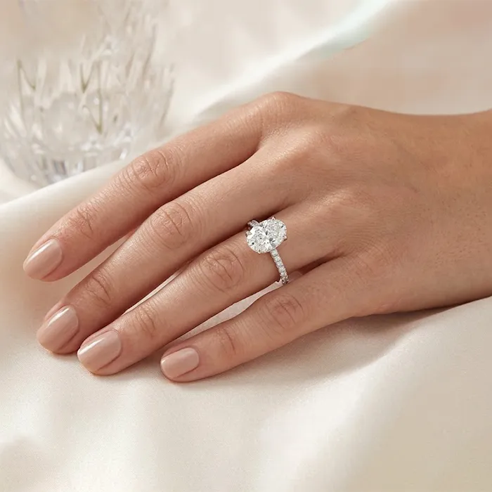 Δαχτυλίδι Λευκόχρυσο 18Κ με Lab Grown Oval Diamond 3.09ct D VVS2 IGI.