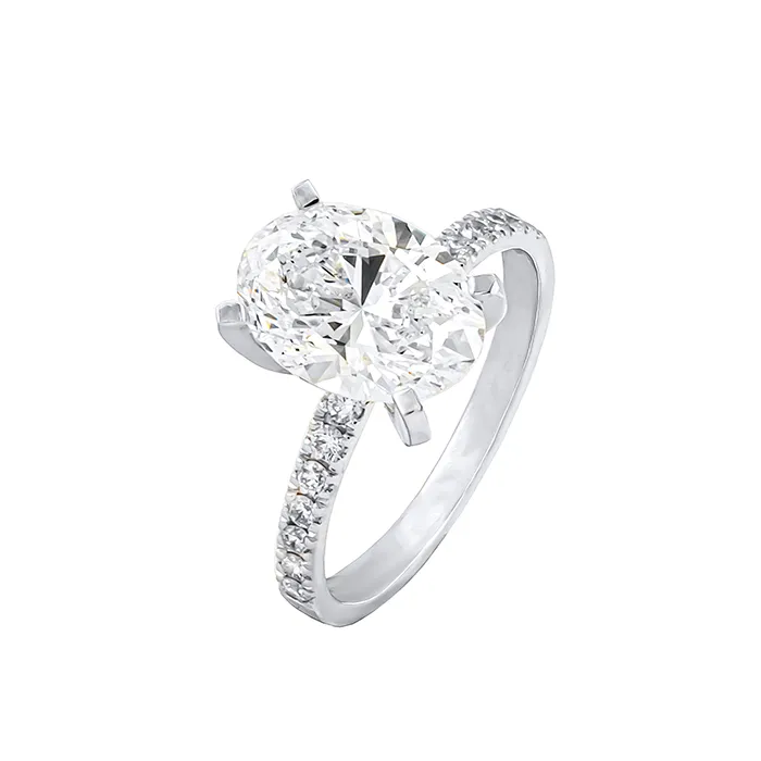 Δαχτυλίδι Λευκόχρυσο 18Κ με Lab Grown Oval Diamond 3.09ct D VVS2 IGI.