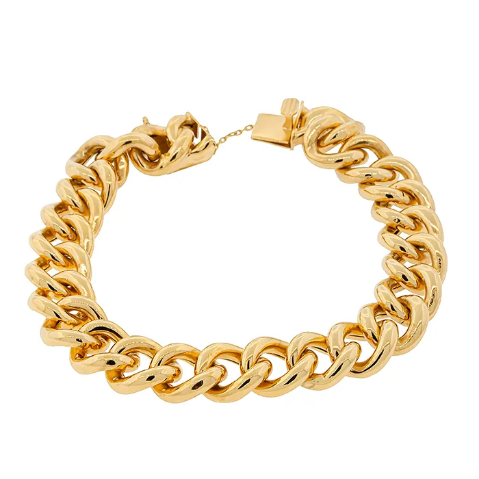 Χρυσό Βραχιόλι 18Κ Αλυσίδα Curb Chain. Πολυτελές Γυναικείο Κόσμημα. BRA9705