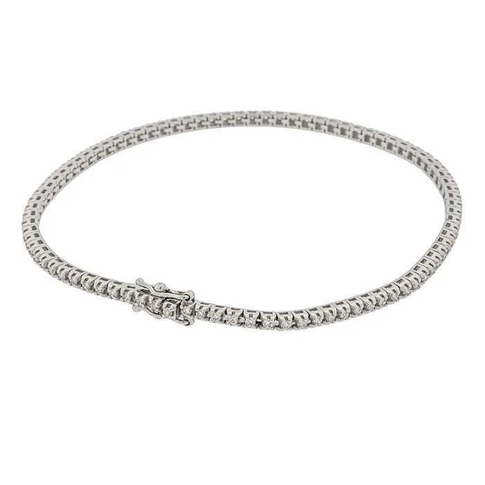 Ριβιέρα Λευκόχρυση 18Κ με Διαμάντια 0.87ct – Tennis Bracelet
