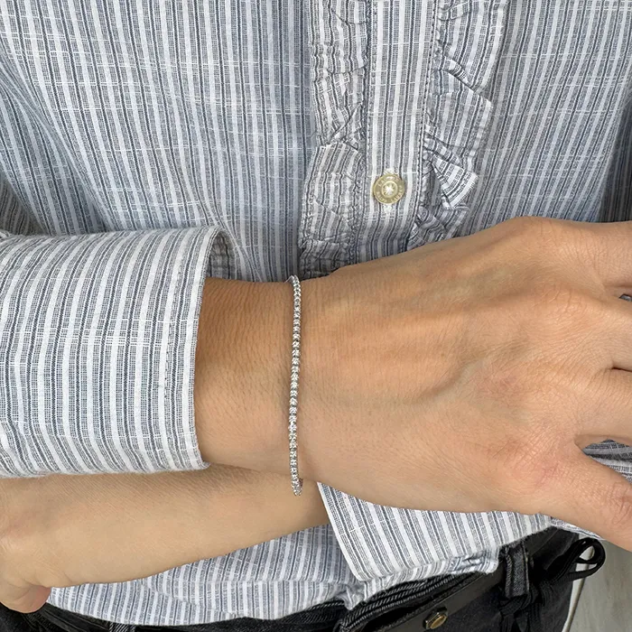 Ριβιέρα Λευκόχρυση 18Κ με Διαμάντια 0.87ct – Tennis Bracelet