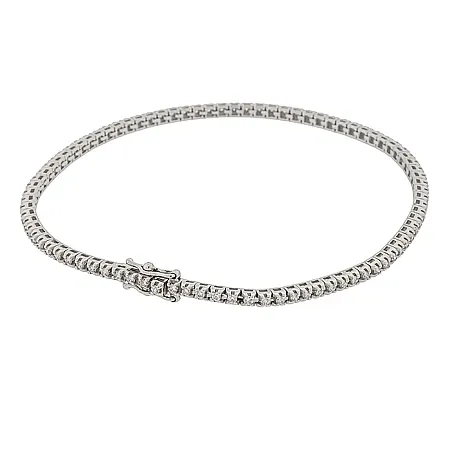Ριβιέρα Λευκόχρυση 18Κ με Διαμάντια 0.87ct – Tennis Bracelet