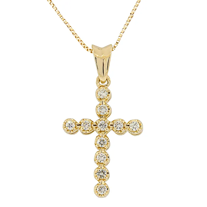 Κλασικός Σταυρός σε Χρυσό 18Κ με Διαμάντια 0.22ct. CR23719