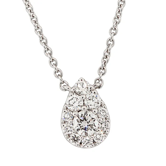 Μενταγιόν Σταγόνα με Φυσικά Διαμάντια 0.32ct και Αλυσίδα 18 καράτια. ΜD23416